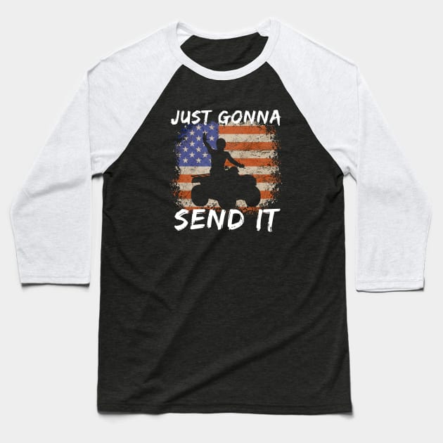 Just Gonna Send It Off Road ATV Baseball T-Shirt by Funky Prints Merch